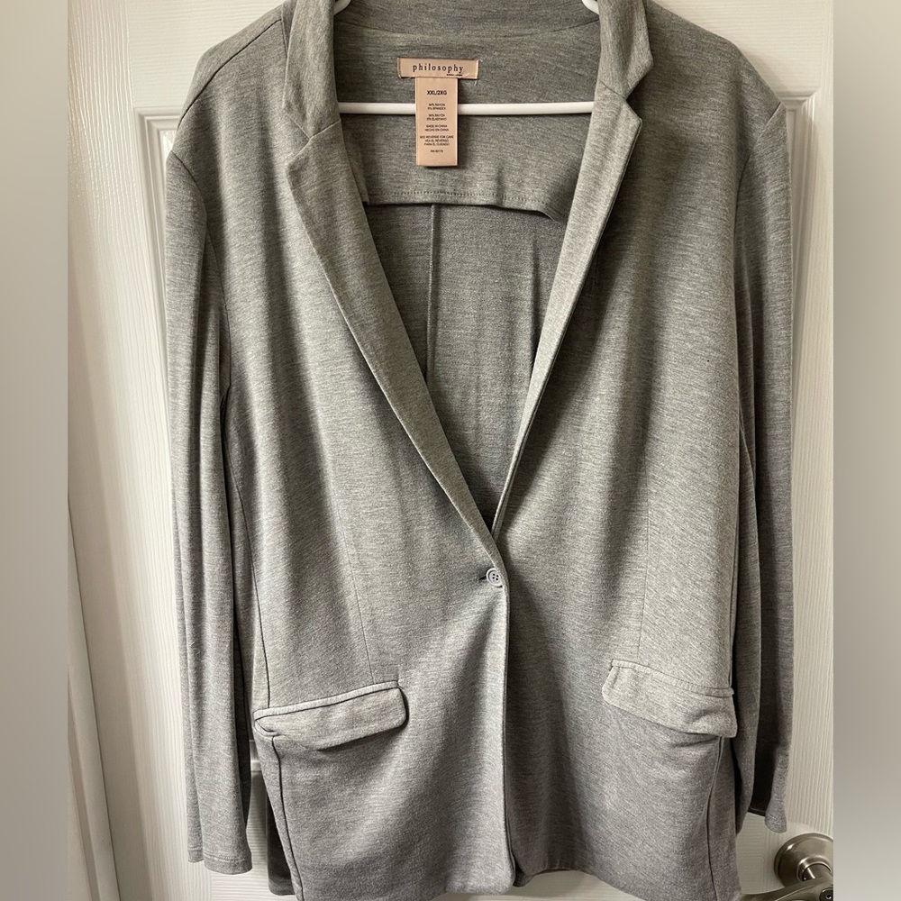 Philosophy Casual Blazer Women’s Size XXL Grey Heather